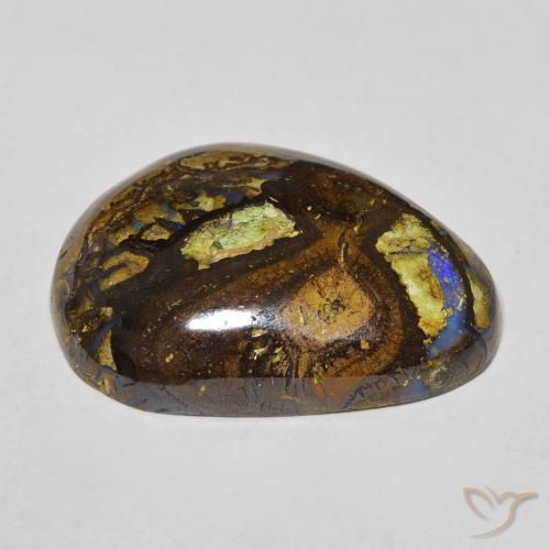 Opala boulder multicolorido natural 21,59ct, forma extravagante, opaco