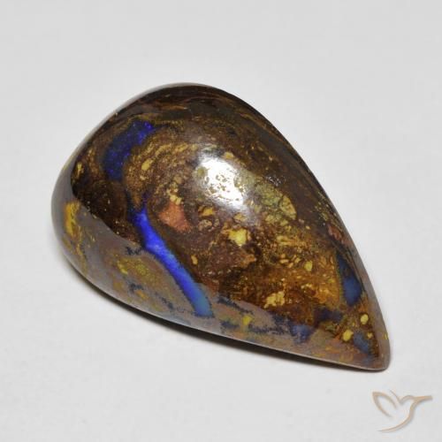Opala boulder multicolorido natural 20,30ct, forma extravagante, opaco