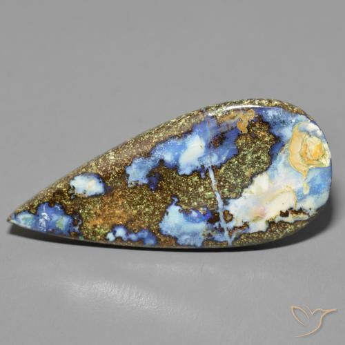 15.73ct Natural Multicolorido Opala de Pedra, Formato de pêra, Opaco