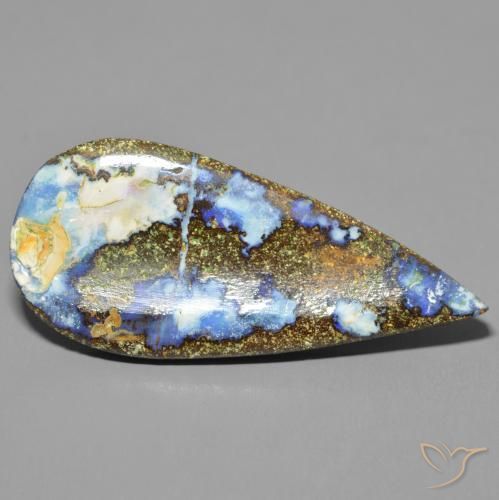 Opala de Pedra Multicolorido Natural 15.73ct, Formato de pêra, Opaco
