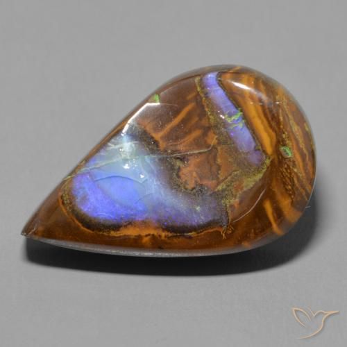 17.20ct Natural Multicolorido Opala de Pedra, Formato de pêra, Opaco