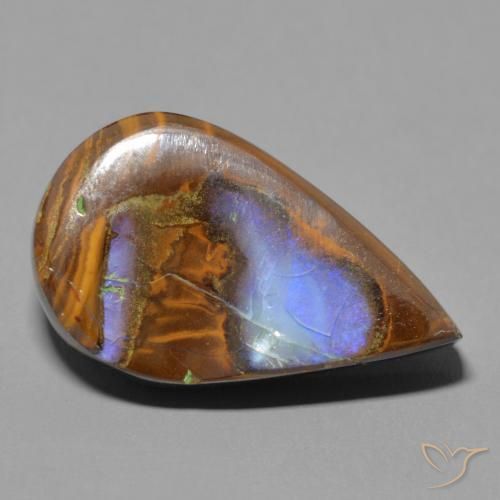 Opala de Pedra Multicolorido Natural 17.20ct, Formato de pêra, Opaco