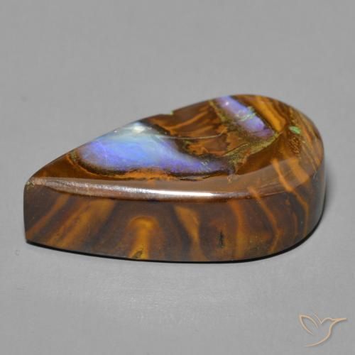 Opala de Pedra Multicolorido Natural 17.20ct, Formato de pêra, Opaco
