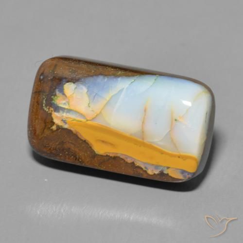 Opala de Pedra Multicolorido Natural 9.18ct, Almofada, Opaco