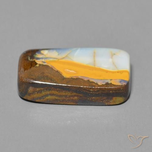 Opala de Pedra Multicolorido Natural 9.18ct, Almofada, Opaco