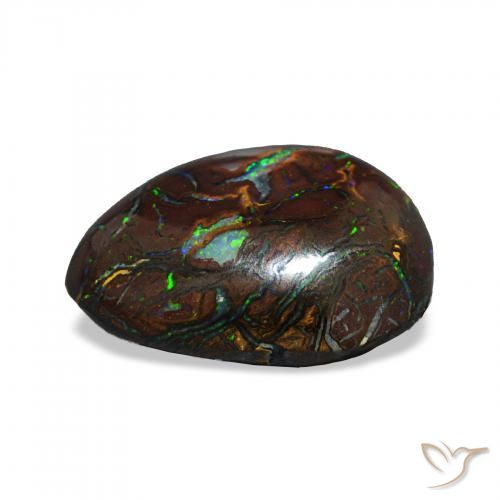 Opala de Pedra Multicolorido Natural 4.49ct, Formato de pêra, Opaco