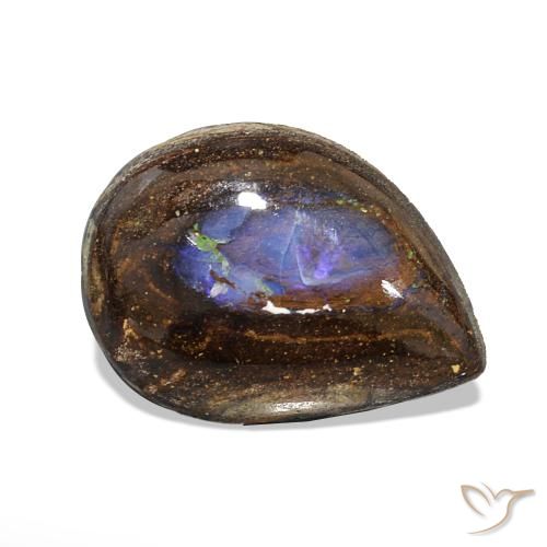 Opala de Pedra Multicolorido Natural 2.95ct, Formato de pêra, Opaco