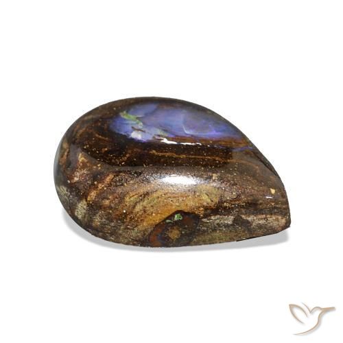 Opala de Pedra Multicolorido Natural 2.95ct, Formato de pêra, Opaco