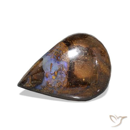 Opala de Pedra Multicolorido Natural 2.53ct, Formato de pêra, Opaco