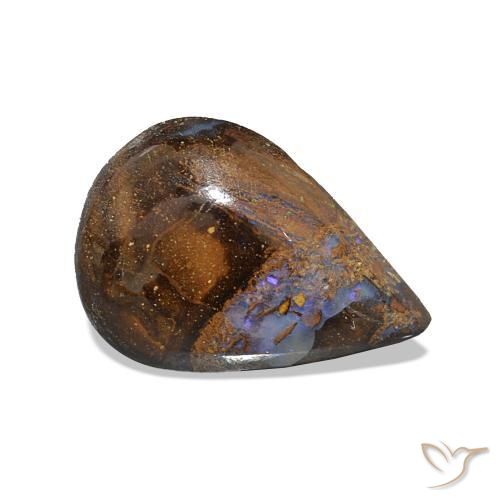 Opala de Pedra Multicolorido Natural 2.53ct, Formato de pêra, Opaco