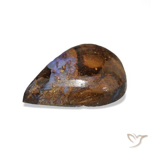 Opala de Pedra Multicolorido Natural 2.53ct, Formato de pêra, Opaco