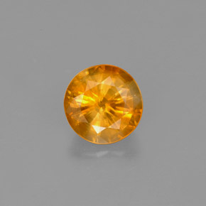 Calcita laranja natural 1,27ct, corte redondo, VS