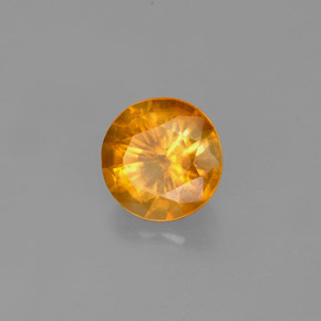 Calcita laranja natural 1,27ct, corte redondo, VS