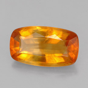 calcita Amarelo alaranjado Natural 4.95ct, Almofada cortada, VS