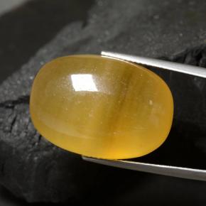 Calcita laranja natural 40,17ct, corte oval, translúcido