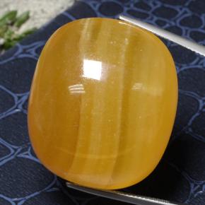 calcita Laranja Natural 119.60ct, Almofada cortada, Translúcido