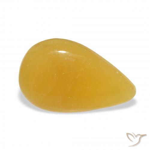 Calcita Dourado-Laranja Natural 12.36ct, Formato de pêra, Translúcido