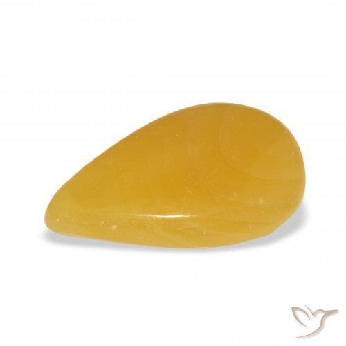 Calcita Dourado-Laranja Natural 12.36ct, Formato de pêra, Translúcido