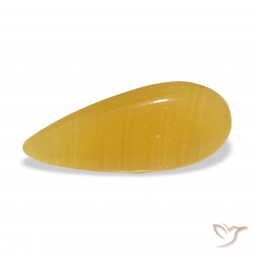 8.33ct Natural Dourado-Laranja Calcita, Formato de pêra, Translúcido