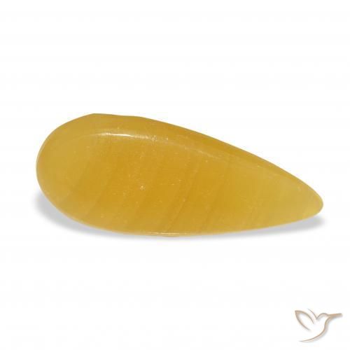 Calcita Dourado-Laranja Natural 8.33ct, Formato de pêra, Translúcido