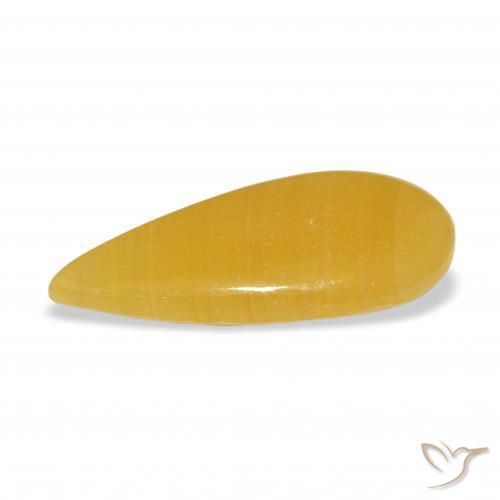 Calcita Dourado-Laranja Natural 8.33ct, Formato de pêra, Translúcido