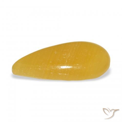 Calcita Dourado-Laranja Natural 8.23ct, Formato de pêra, Translúcido
