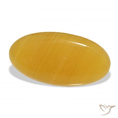 Calcita Dourado-Laranja Natural 42.42ct, oval, Translúcido