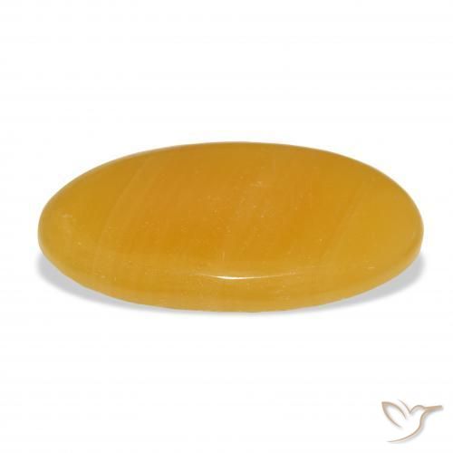 Calcita Dourado-Laranja Natural 42.42ct, oval, Translúcido