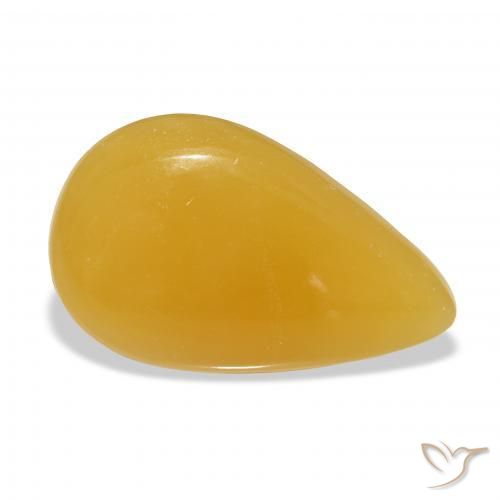 Calcita Dourado-Laranja Natural 25.69ct, Formato de pêra, Translúcido