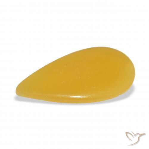 Calcita Dourado-Laranja Natural 13.24ct, Formato de pêra, Translúcido