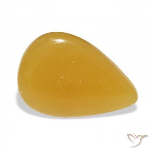 Calcita Dourado-Laranja Natural 27.87ct, Formato de pêra, Translúcido