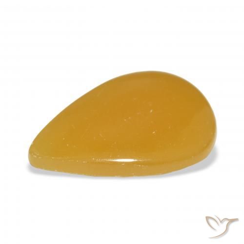 Calcita Dourado-Laranja Natural 27.87ct, Formato de pêra, Translúcido
