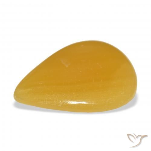 Calcita Dourado-Laranja Natural 29.16ct, Formato de pêra, Translúcido