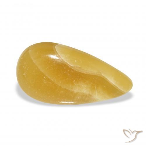 Calcita Dourado-Laranja Natural 13.68ct, Formato de pêra, Translúcido