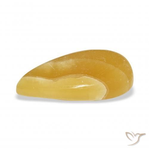 Calcita Dourado-Laranja Natural 13.68ct, Formato de pêra, Translúcido
