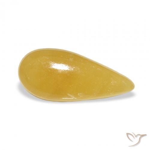 Calcita Dourado-Laranja Natural 6.42ct, Formato de pêra, Translúcido