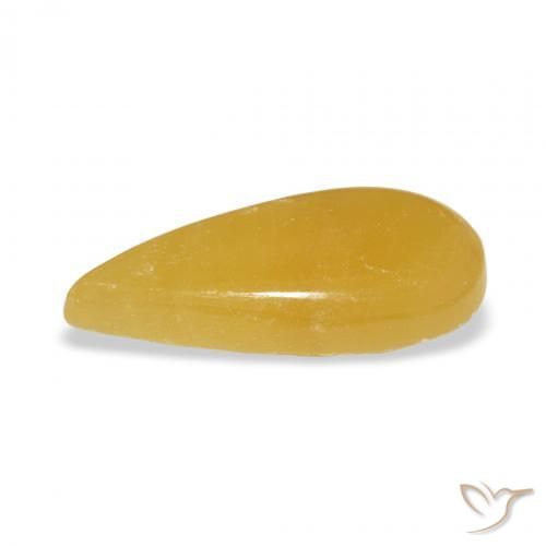 Calcita Dourado-Laranja Natural 6.42ct, Formato de pêra, Translúcido