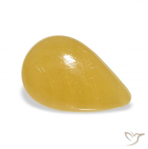 Calcita Dourado-Laranja Natural 7.28ct, Formato de pêra, Translúcido