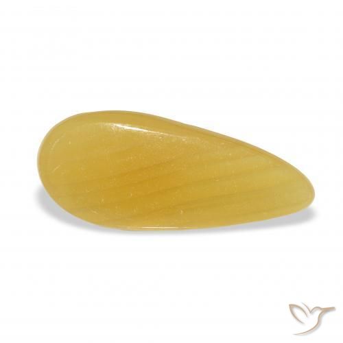 Calcita Dourado-Laranja Natural 7.32ct, Formato de pêra, Translúcido