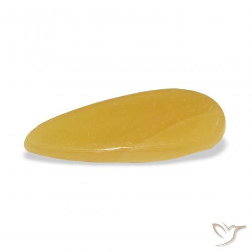 Calcita Dourado-Laranja Natural 7.32ct, Formato de pêra, Translúcido