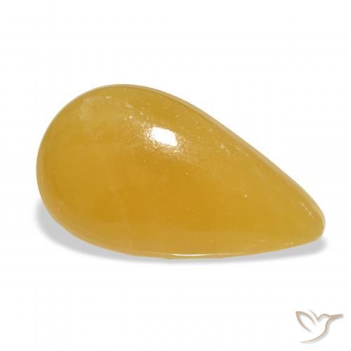 Calcita Dourado-Laranja Natural 21.41ct, Formato de pêra, Translúcido