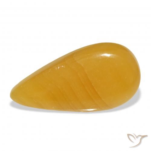 44.58ct Natural Dourado-Laranja Calcita, Formato de pêra, Translúcido, Photo A