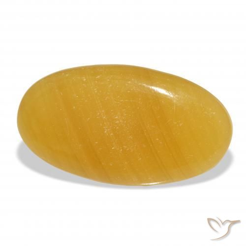 Calcita Dourado-Laranja Natural 45.38ct, oval, Translúcido