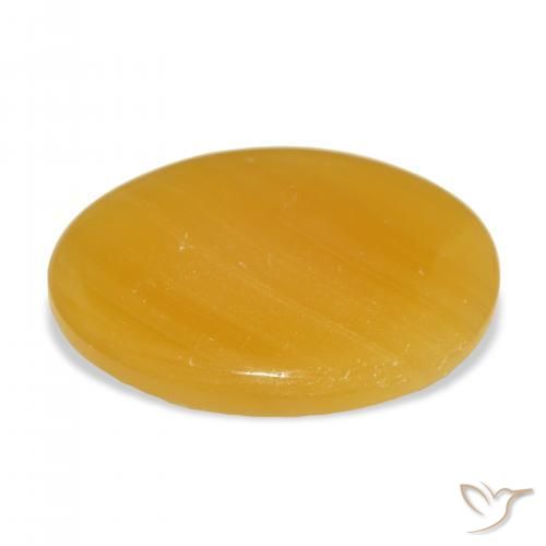 Calcita Dourado-Laranja Natural 47.69ct, oval, Translúcido