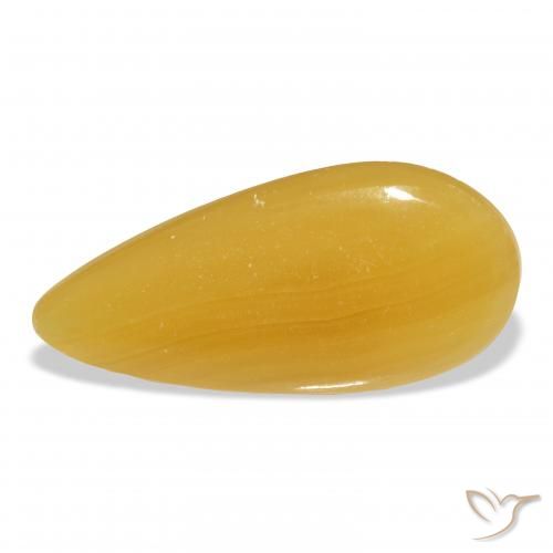 25.95ct Natural Dourado-Laranja Calcita, Formato de pêra, Translúcido, Photo A