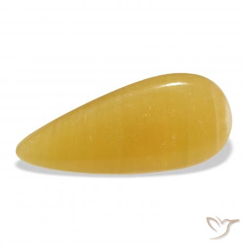 23.53ct Natural Dourado-Laranja Calcita, Formato de pêra, Translúcido