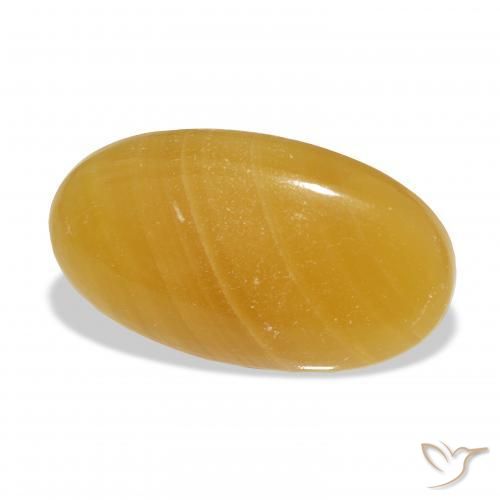 Calcita Dourado-Laranja Natural 40.55ct, oval, Translúcido