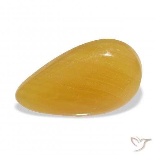 23.92ct Natural Dourado-Laranja Calcita, Formato de pêra, Translúcido, Photo A