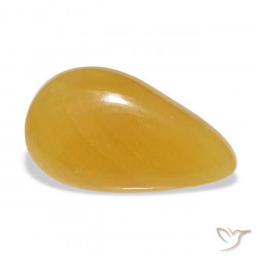 Calcita Dourado-Laranja Natural 23.92ct, Formato de pêra, Translúcido