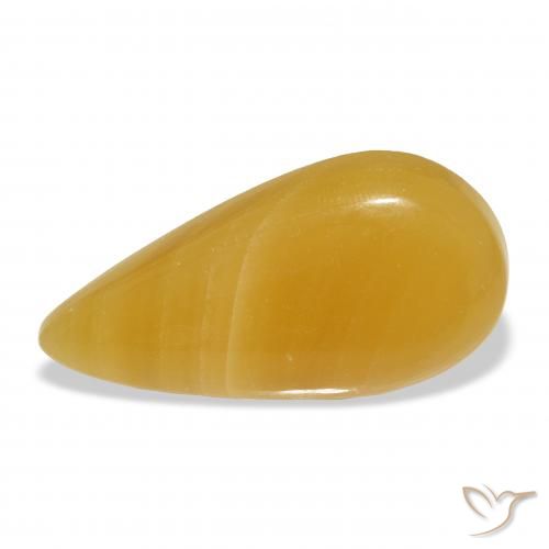 22.75ct Natural Dourado-Laranja Calcita, Formato de pêra, Translúcido